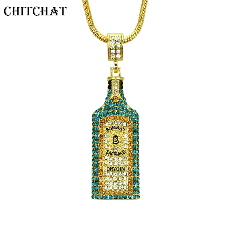 Women'S Fashion Vogue - Besar Botol Anggur Kalung Penuh Berlian