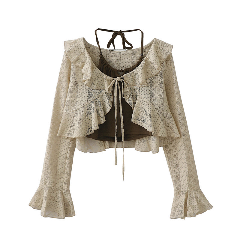 Women'S Fashion From The 90S - Blus lengan panjang wanita, baju kopi