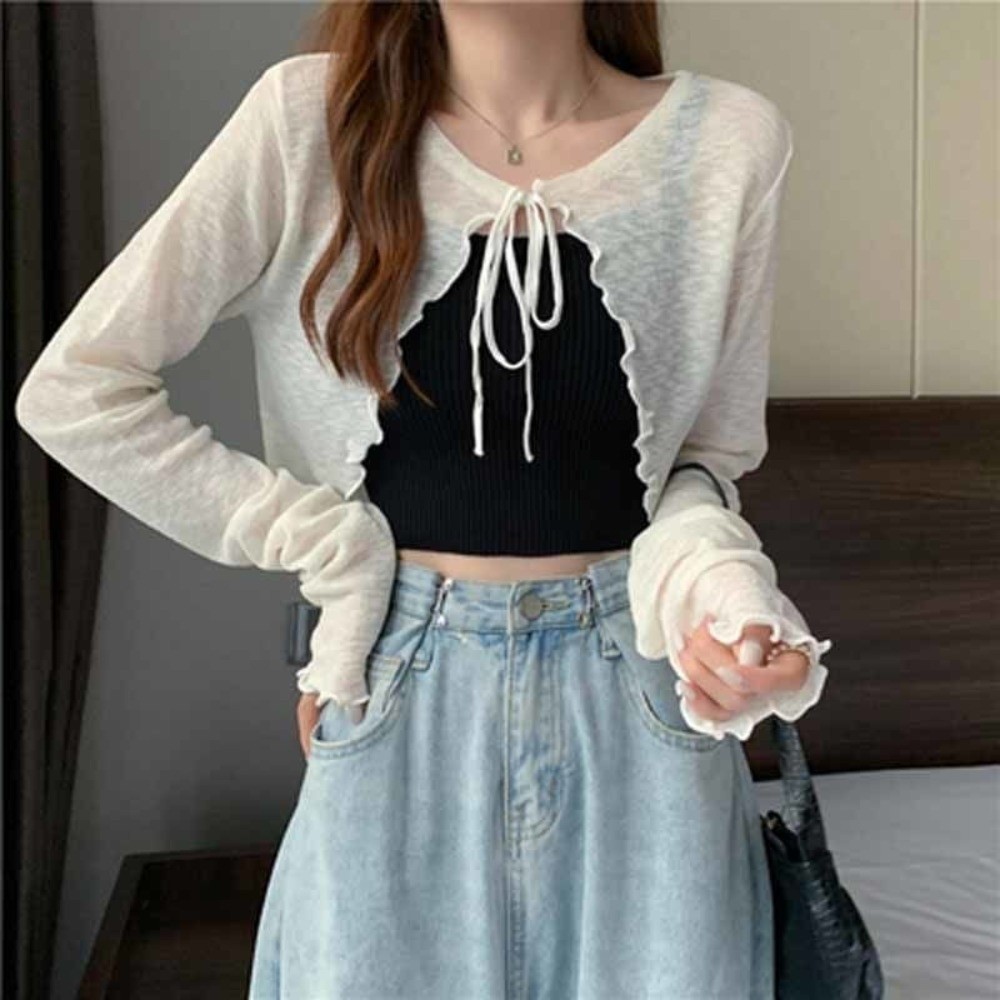 Women'S Fashion Knitwear - Kardigan tipis pelindung sinar matahari desain