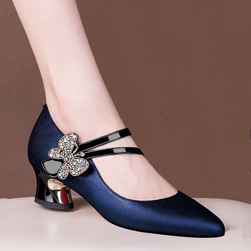 Women'S Fashion Vogue - FHC Hak Sedang Kulit Dangkal, Sepatu