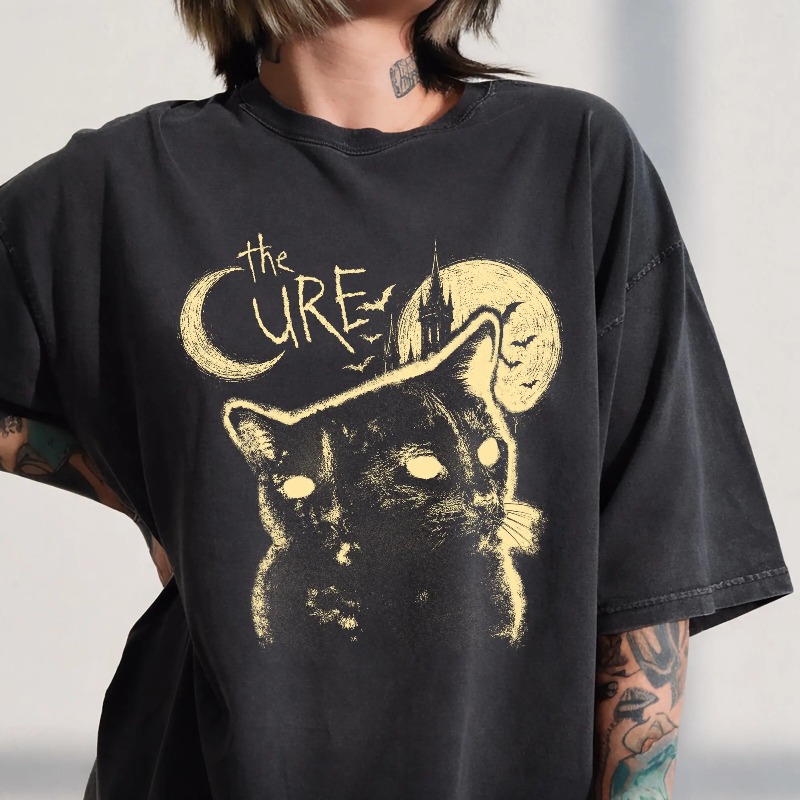 Women'S Fashion From The 90S - Kaus Pola The Cure Band Cat,
