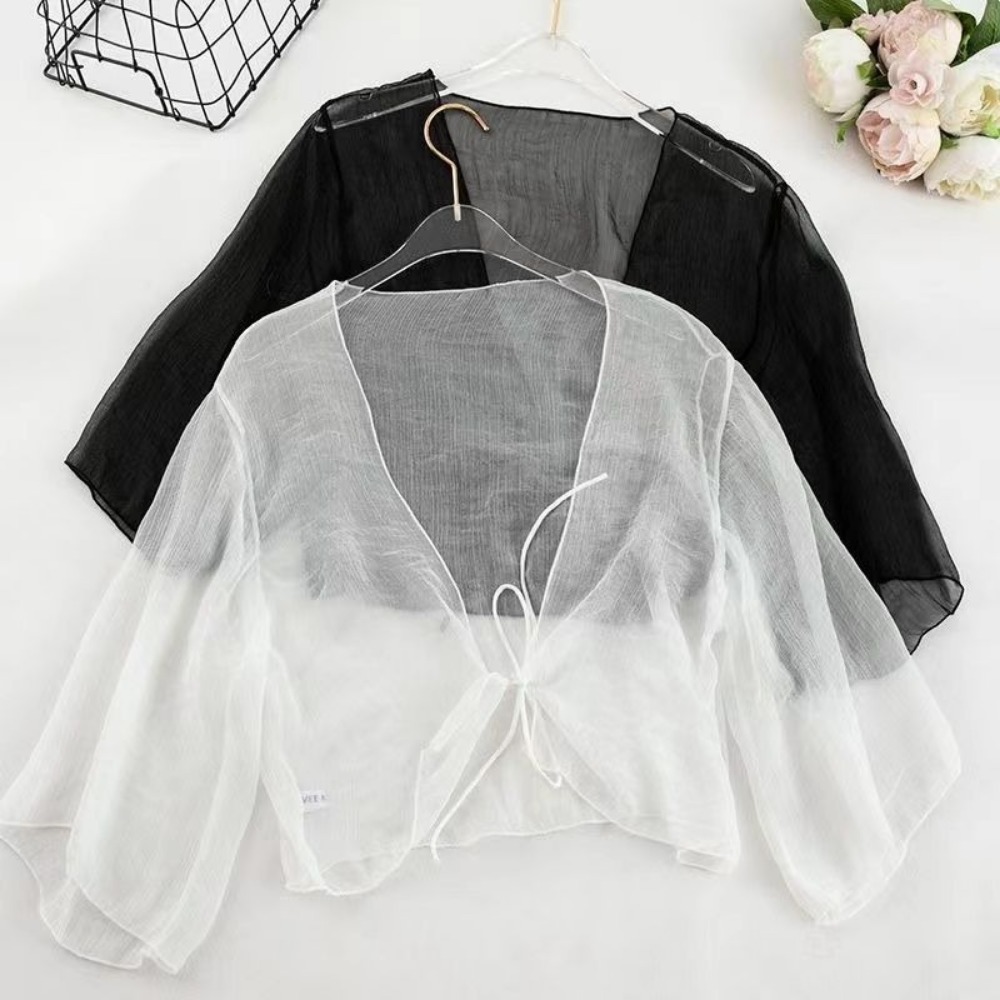 Women'S Fashion Knitwear - Kardigan Wanita Crinkle Musim Panas Atasan