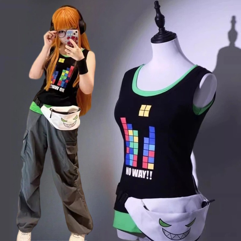 Knitted Vest Women - Kostum Cosplay Anime Sakura Futaba Rompi