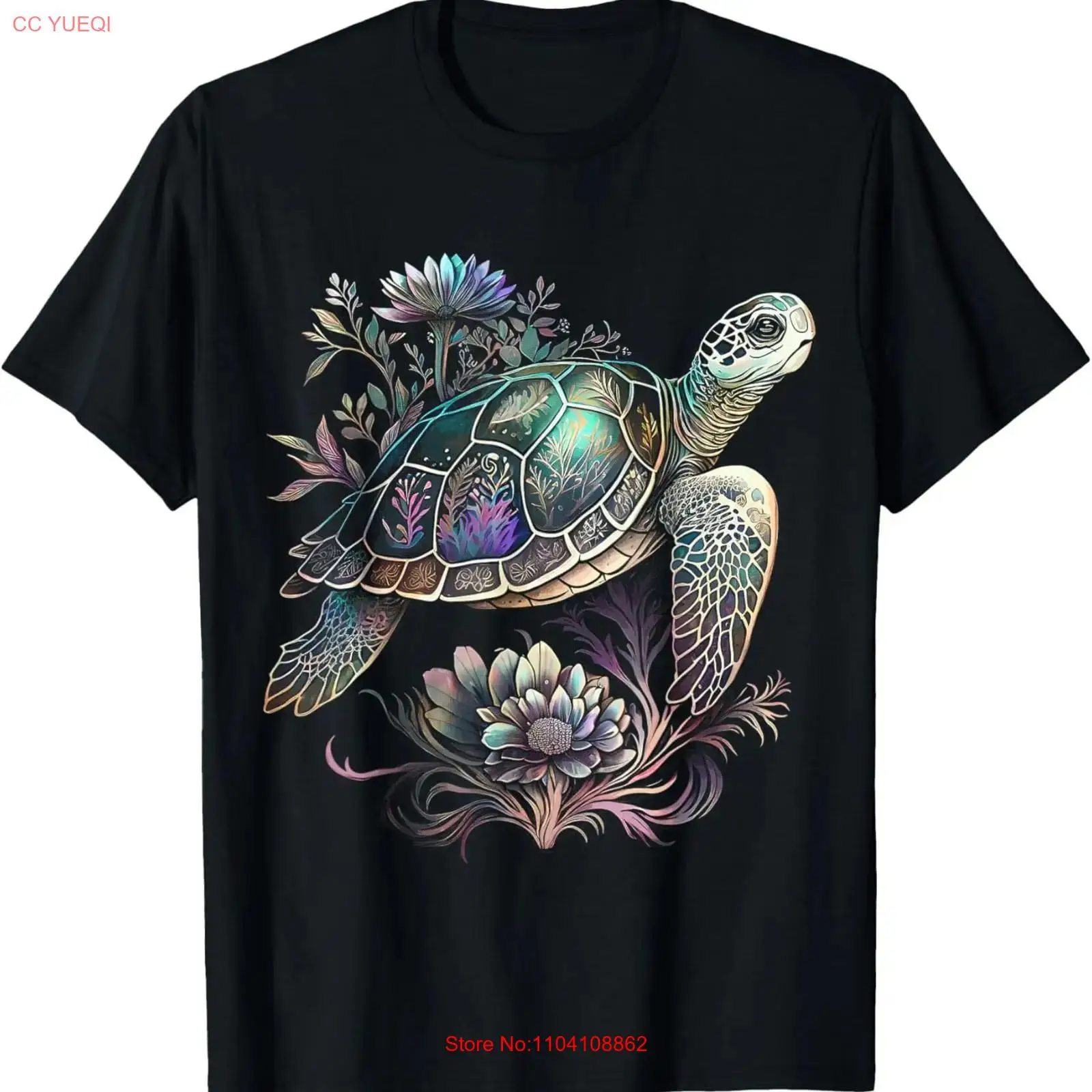 Women'S Fashion Graphic Tees - Kaos Wanita Motif Lautan, Penyu, Pantai,