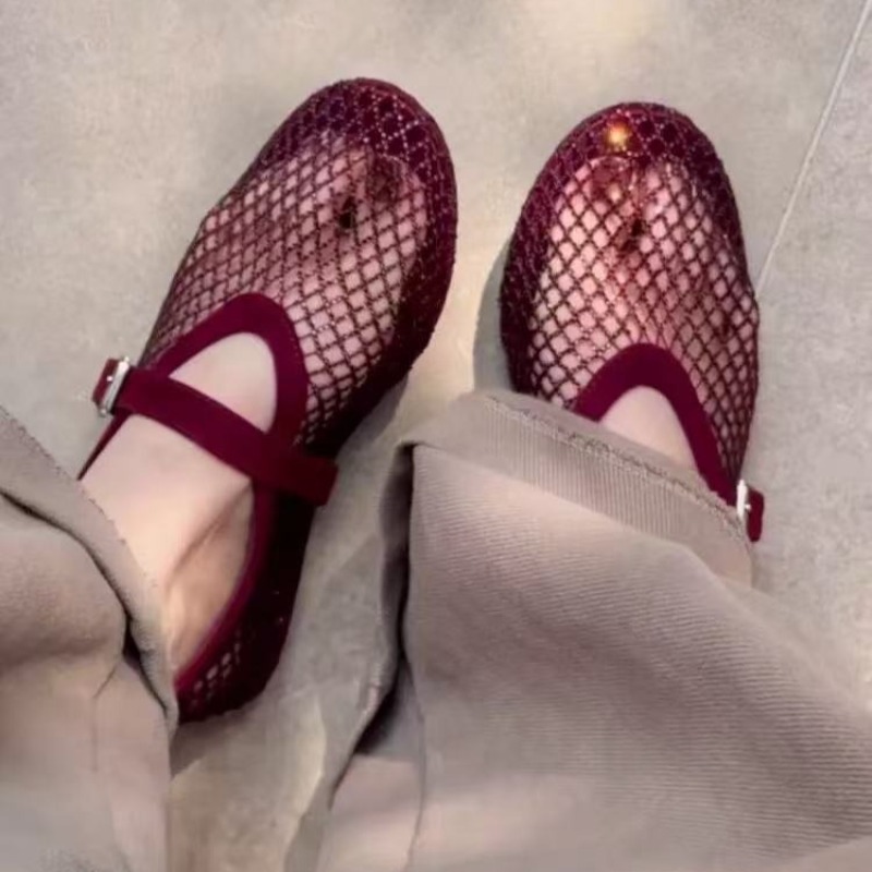 Women'S Fashion Shoes - Sandal Baotou Berhias Rhinestone Wanita 2026