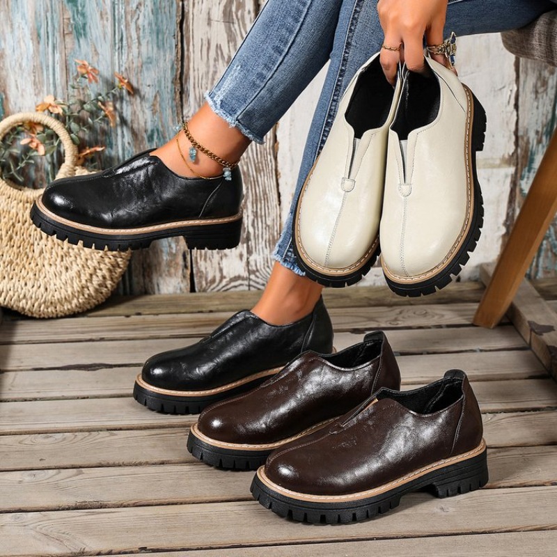 Women'S Fashion Shoes - Sepatu Wanita Gaya Retro Inggris Musim