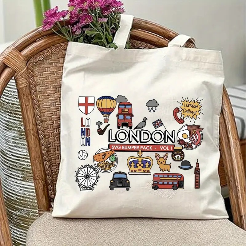 Women'S Fashion London - Tas Tote Kanvas Grafis London UK