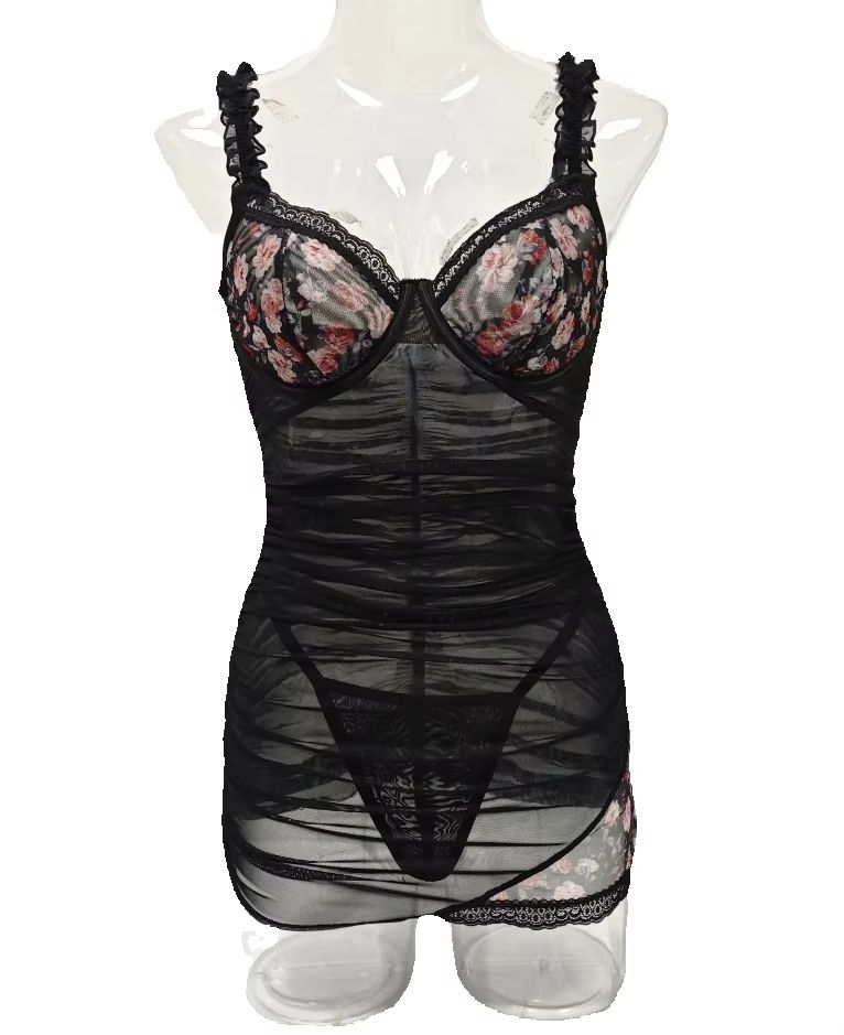 Spaghetti Strap Dress - Gaun Lingerie Wanita Berenda dengan Tali