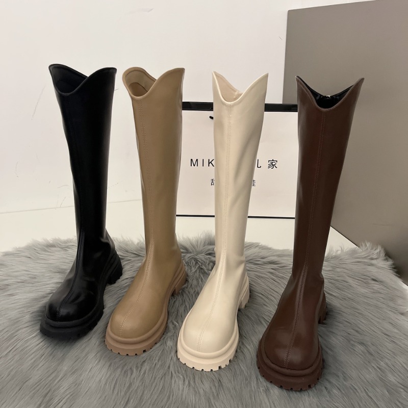 Sepatu Bot Retro Warna Polos W - Winter Fashion Women Boots ulasan dan harga