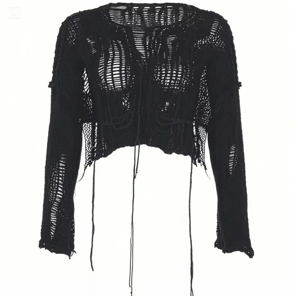 Sweater Rajut Berlubang Seksi  - Women'S Fashion Knitwear ulasan dan harga