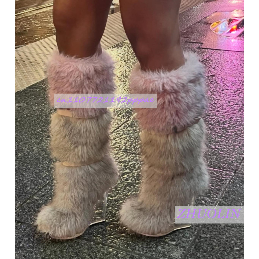 Sepatu Bot Wedge Transparan Be - Winter Fashion Women Boots ulasan dan harga