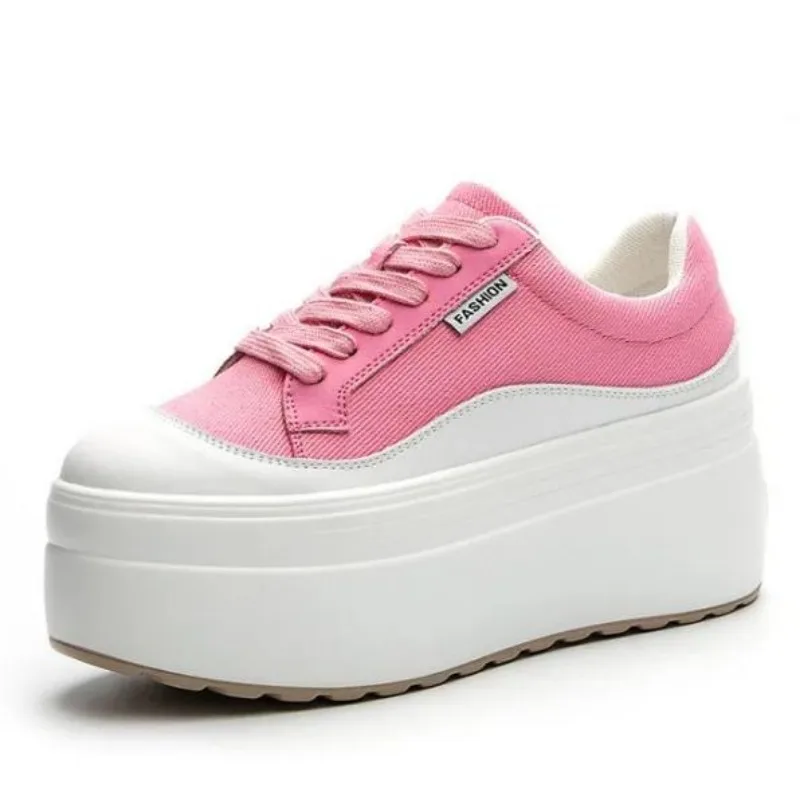 8cm baru kanvas kulit asli wan - Women'S Fashion Gym Shoes ulasan dan harga
