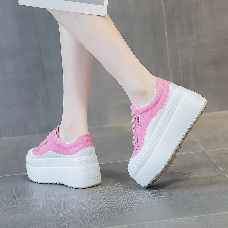 8cm baru kanvas kulit asli wan - Women'S Fashion Gym Shoes ulasan dan harga