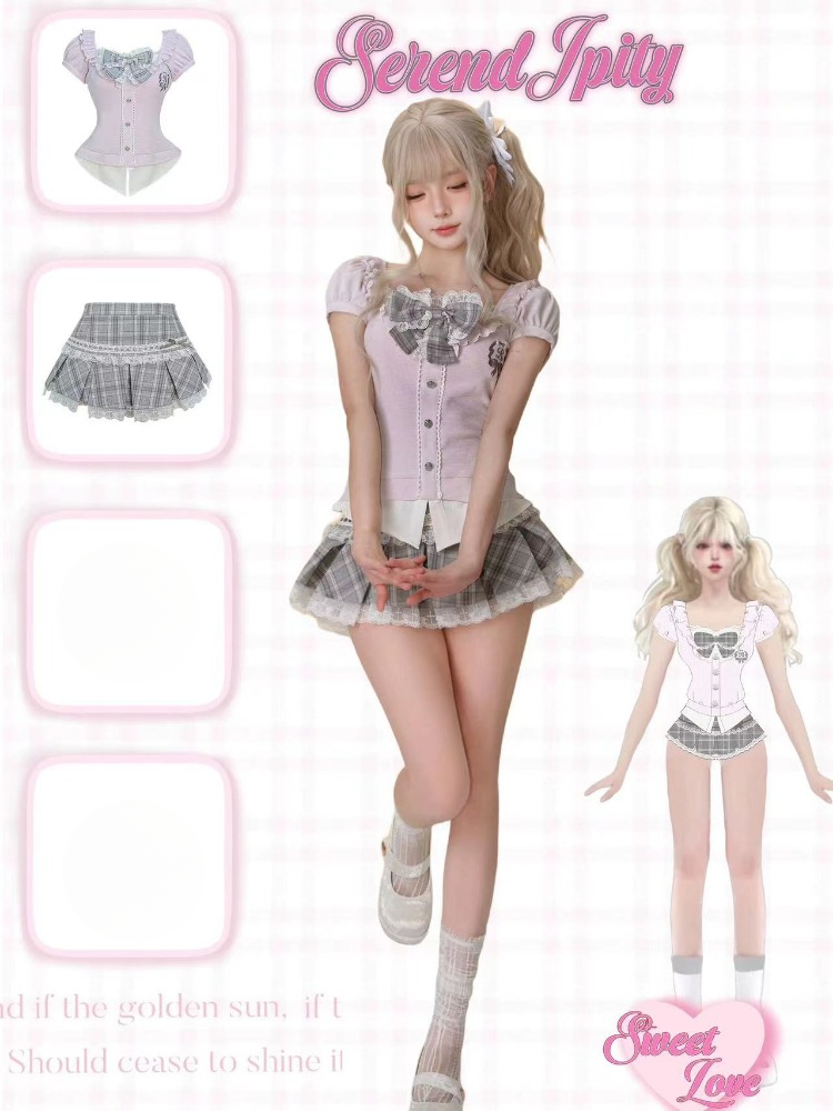 Set 2 Potong Gaya Preppy Vinta - Women'S Fashion Knitwear ulasan dan harga
