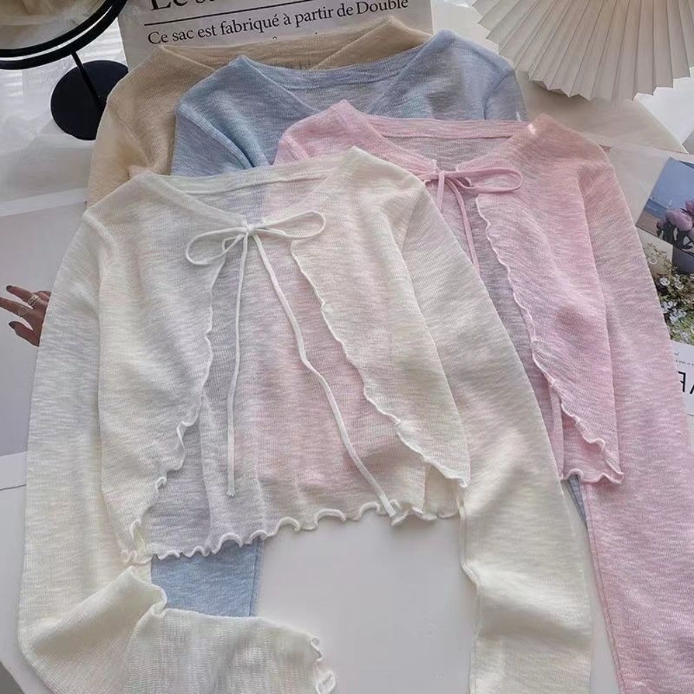 Kardigan Tipis Baru dengan Pel - Women'S Fashion Knitwear ulasan dan harga