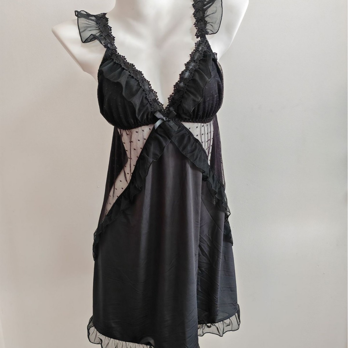 Setelan Baju Tidur Wanita Blac - Spaghetti Strap Dress ulasan dan harga