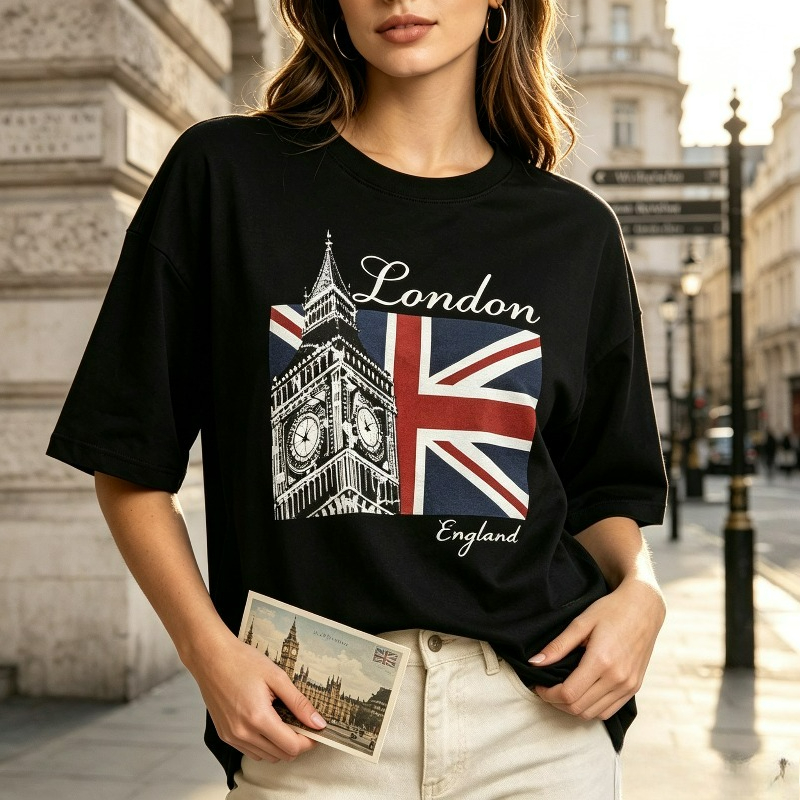 Kaos Oblong Wanita London Ingg - Women'S Fashion London ulasan dan harga
